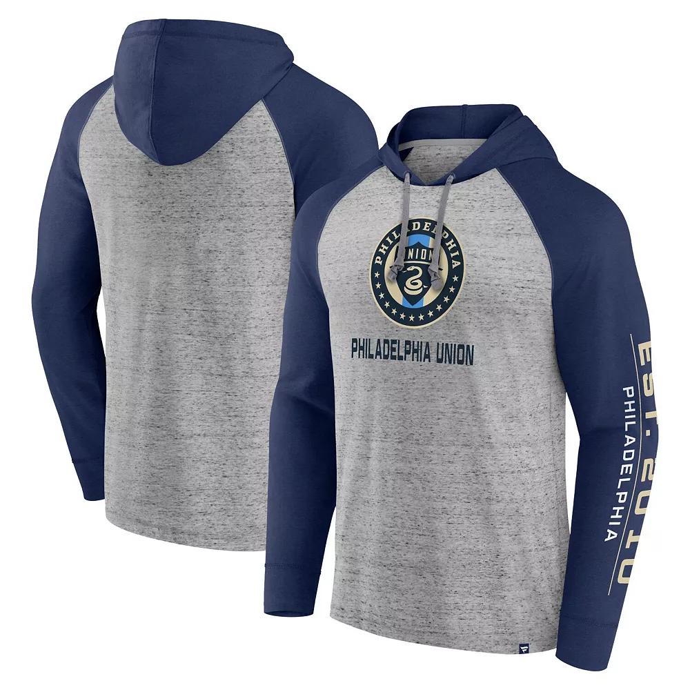 Men's Fanatics Branded Steel Philadelphia Union Deflection Raglan Pullover Hoodie, Size: 3XL, Uni Silver Product Image