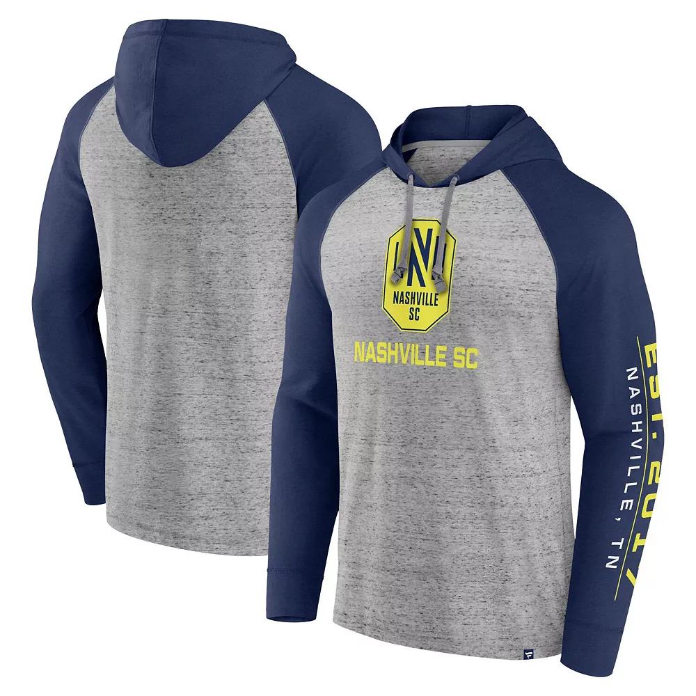 Men's Fanatics Branded Steel Nashville SC Deflection Raglan Pullover Hoodie, Size: Small, Mls Silver Product Image