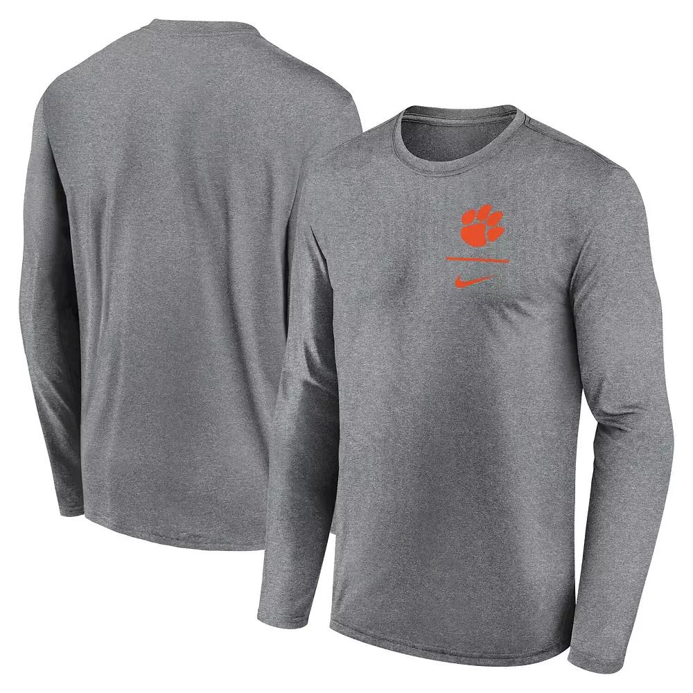 Men's Nike Heather Gray Michigan State Spartans Primary Stack Legend Long Sleeve T-Shirt,  Product Image