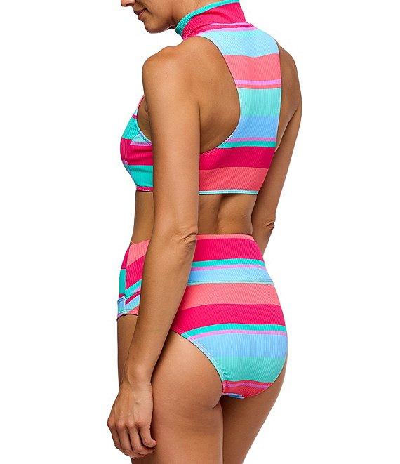Next by Athena Bermuda Stripe Harmony Rib Texture High Waist Swim Bottom Product Image