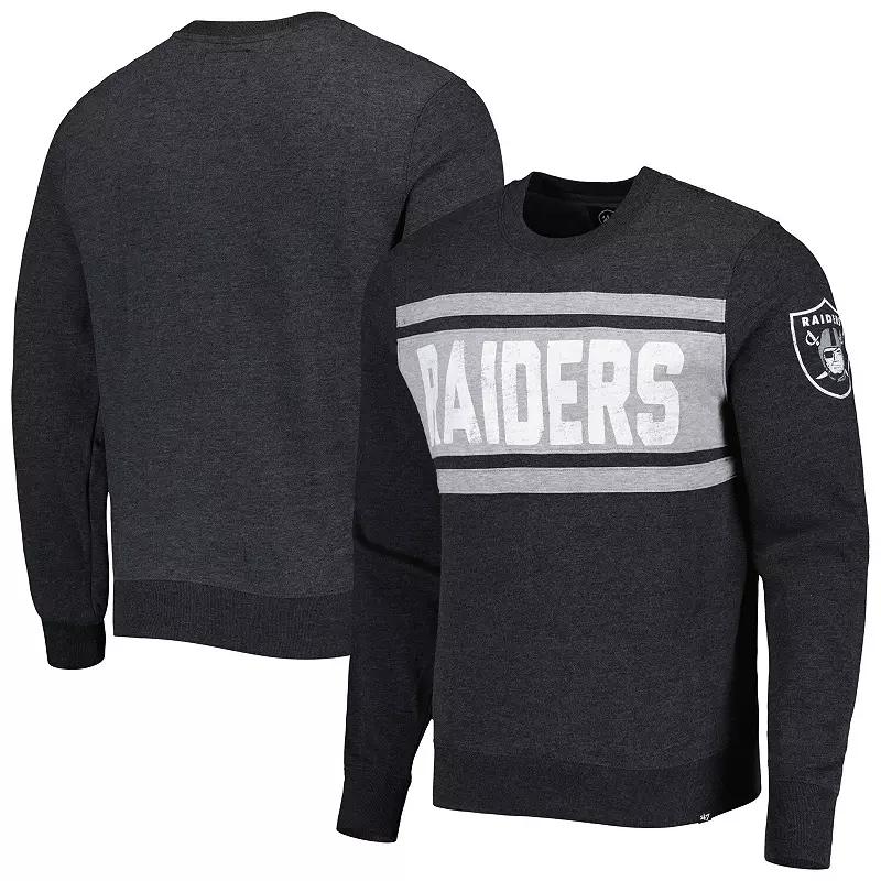 Men's '47 Heathered Black Las Vegas Raiders Bypass Tribeca Pullover Sweatshirt,  Product Image