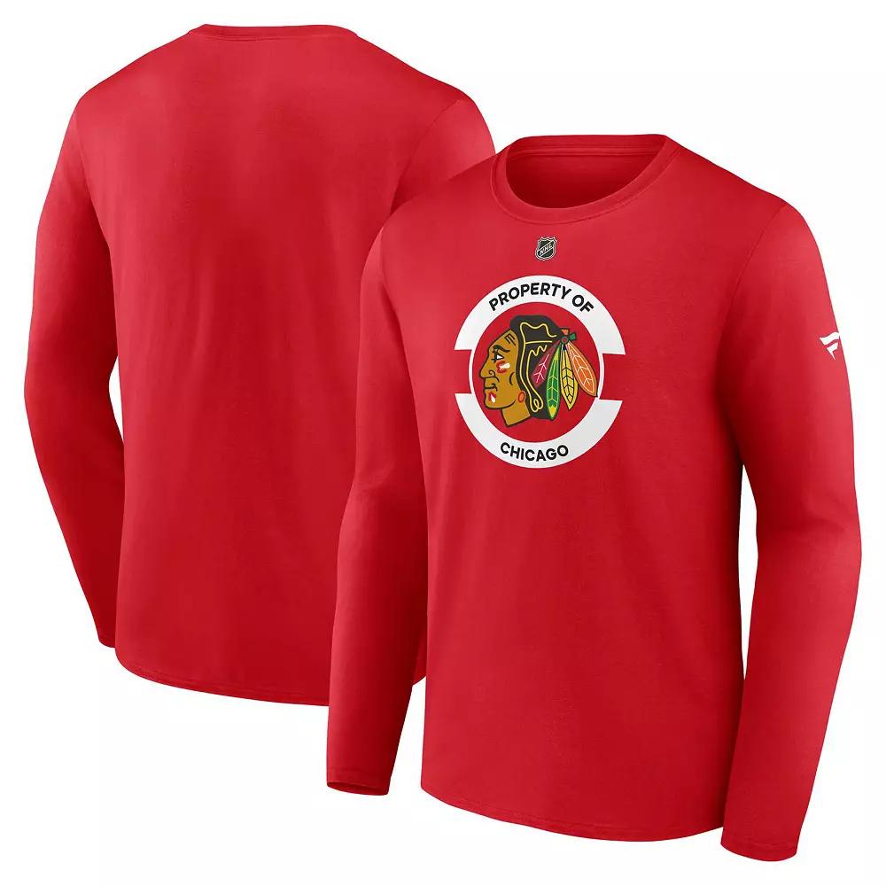 Men's Fanatics Red Chicago Blackhawks Authentic Pro Core Secondary Long Sleeve T-Shirt,  Product Image