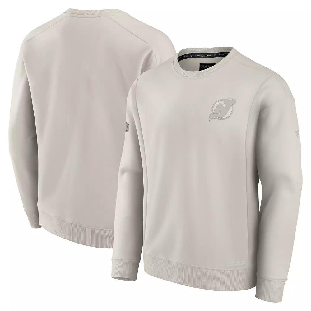 Men's Fanatics  Cream Detroit Red Wings Authentic Pro Road Fleece Pullover Sweatshirt, Size: XL, Beige Product Image