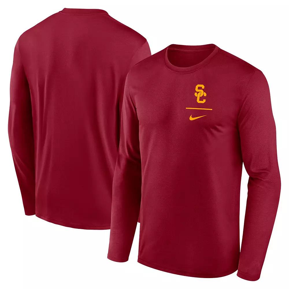 Men's Nike Cardinal USC Trojans Primary Stack Legend Long Sleeve T-Shirt,  Product Image