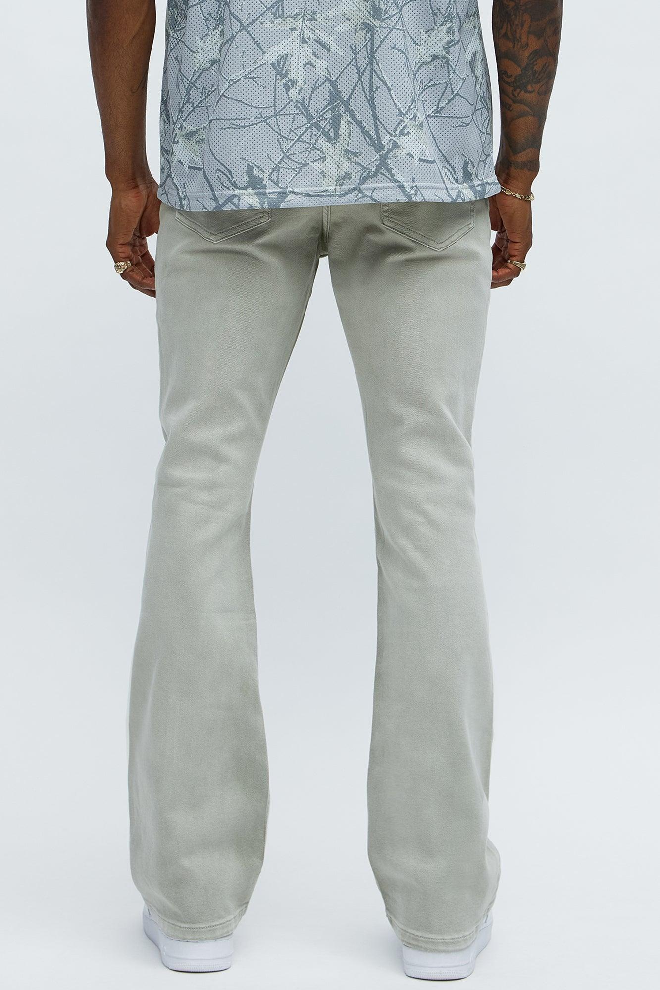 Stacked Skinny Flare Meet Me Halfway Ripped Jeans - Grey/combo Product Image