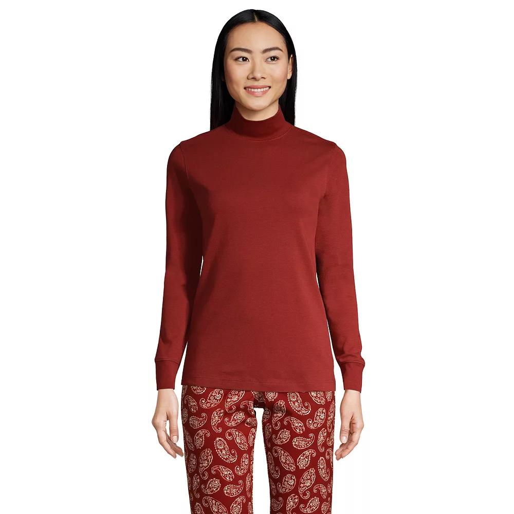 Women's Lands' End Relaxed Mockneck Top, Size: Large Tall, Red Red Product Image