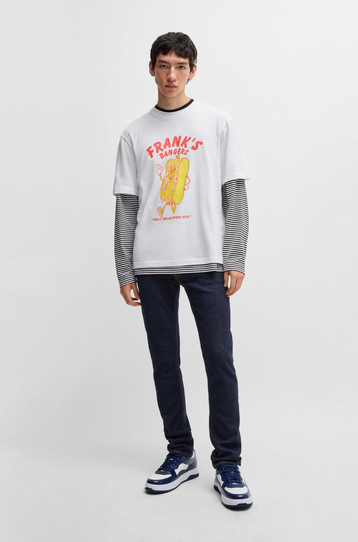 Extra-slim-fit jeans in dark-blue stretch denim Product Image