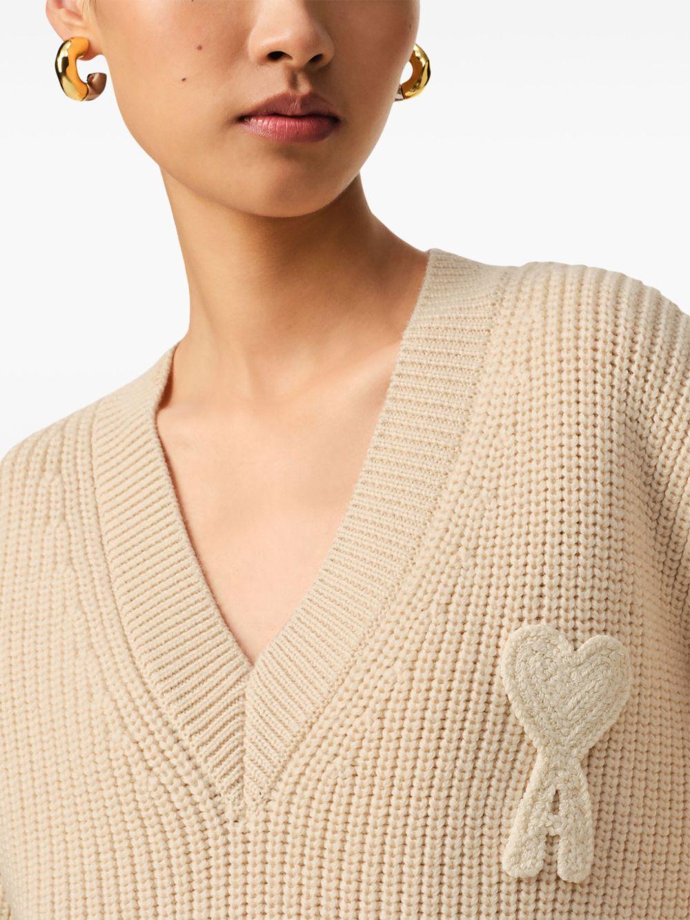 ribbed V-neck sweater Product Image