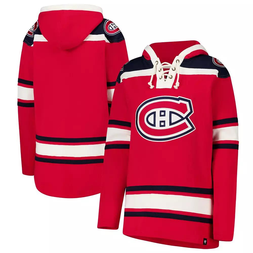 Women's '47 Red Montreal Canadiens Superior Lacer Pullover Hoodie,  Product Image