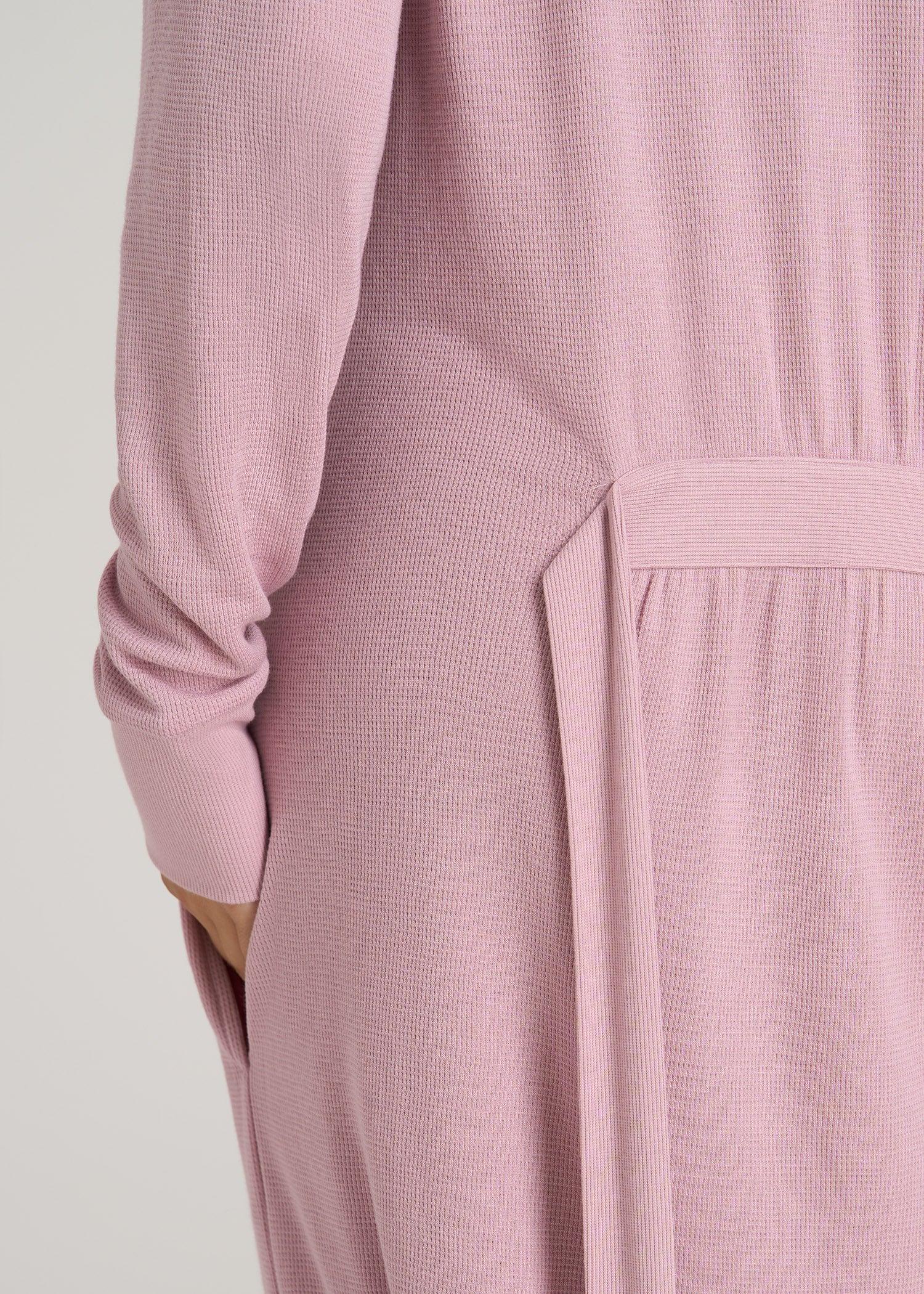 Waffle Lounge Robe for Tall Women in Pink Peony Female Product Image