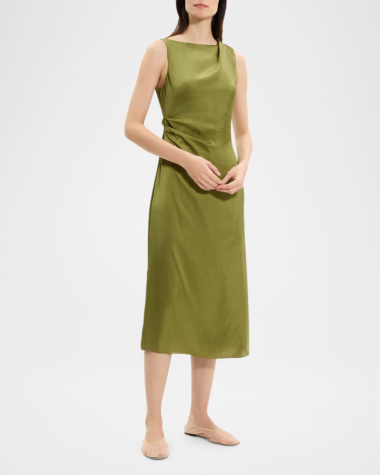 Fitted Drape Midi Dress  Product Image