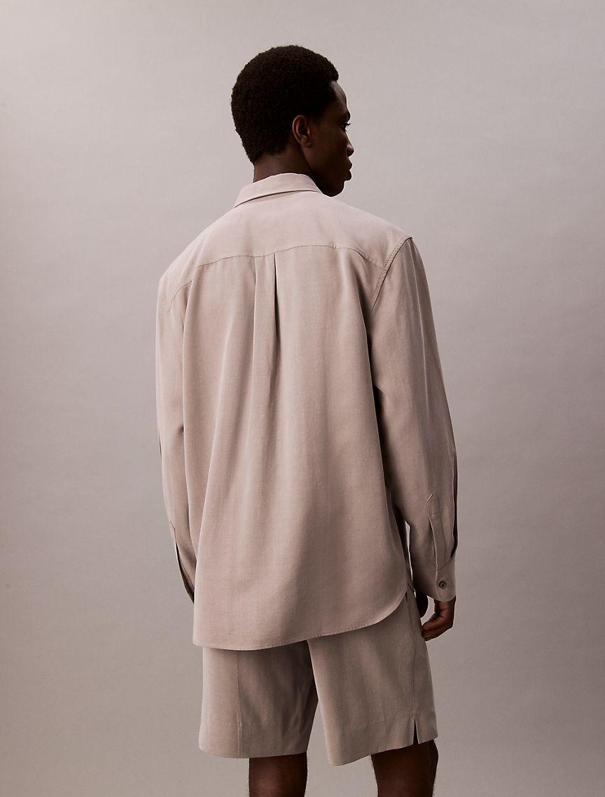 Lyocell Relaxed Button-Down Shirt  Product Image