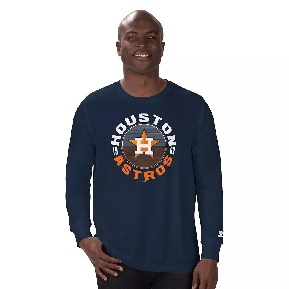 Men's Starter Navy Houston Astros Halftime Long Sleeve T-Shirt,  Product Image