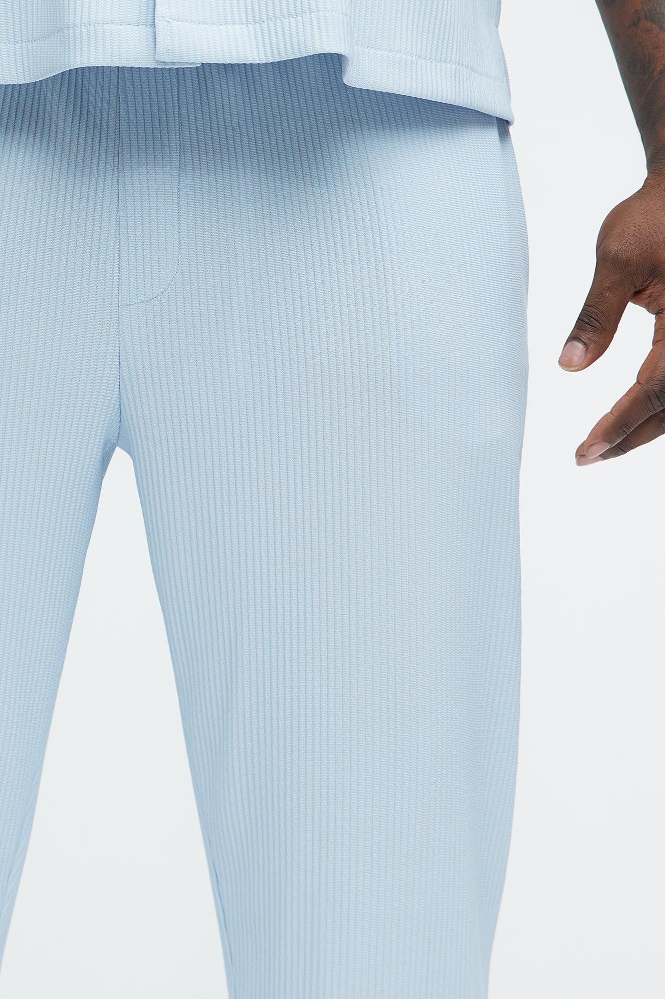 Show Up Slim Slit Pants - Light Blue Product Image