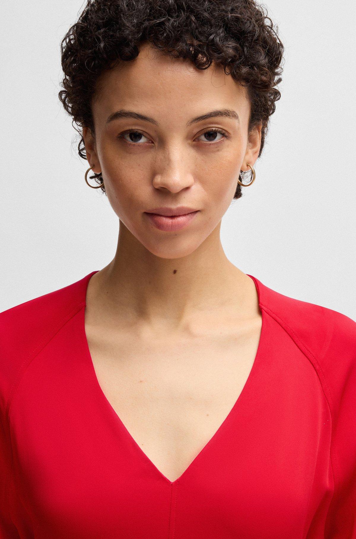 V-neck dress with button cuffs Product Image