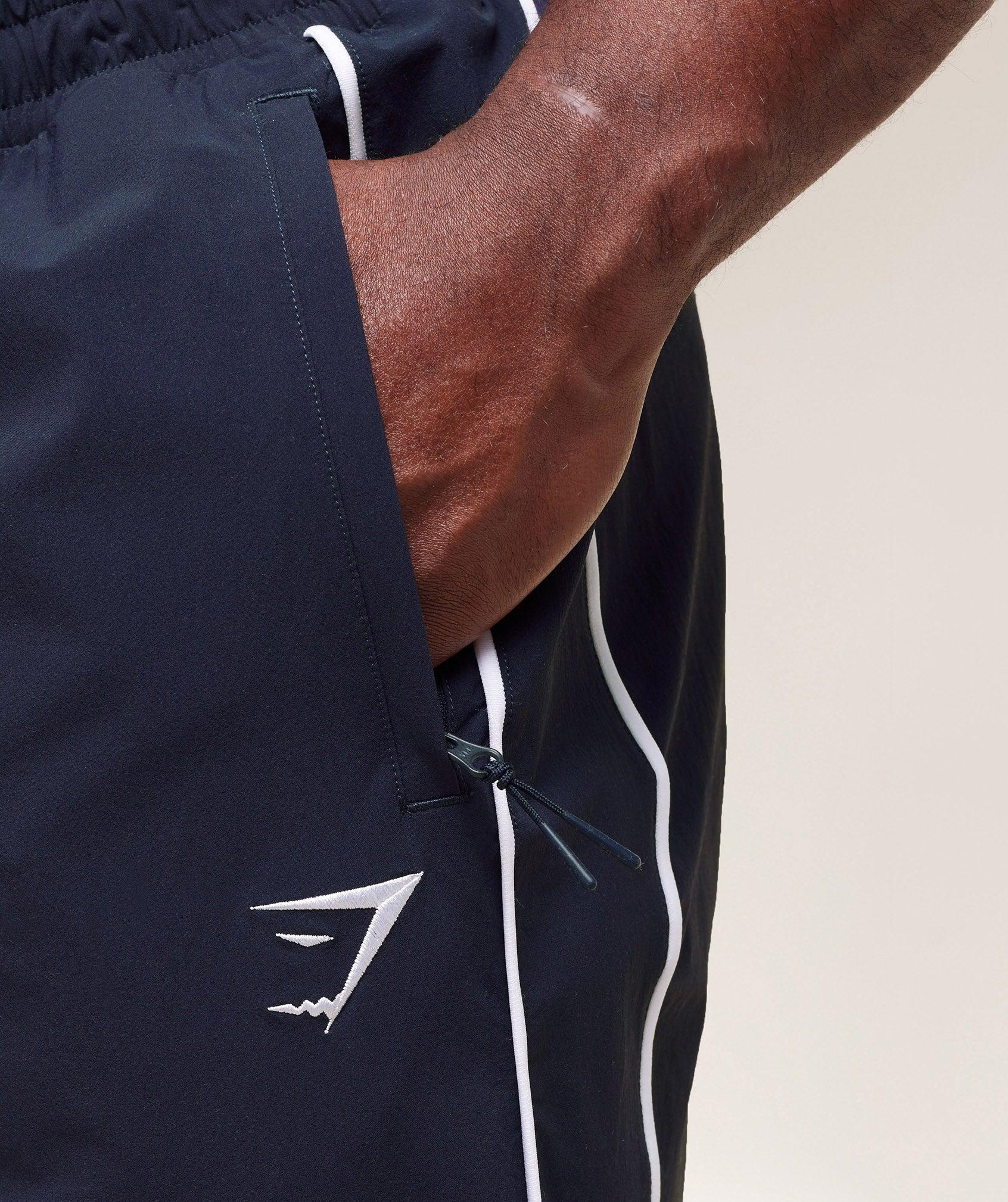 Gymshark Retro Crinkle Track Pants - Heavy Blue Male Product Image