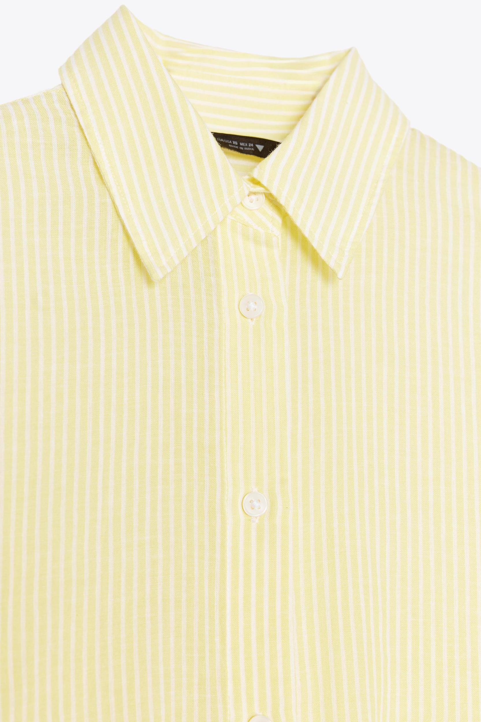 STRIPED GAUZE OVERSIZED SHIRT Product Image