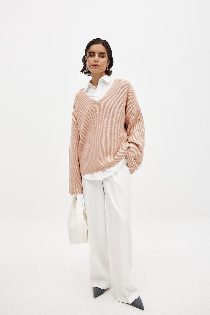 V-neck Knitted Sweater Product Image