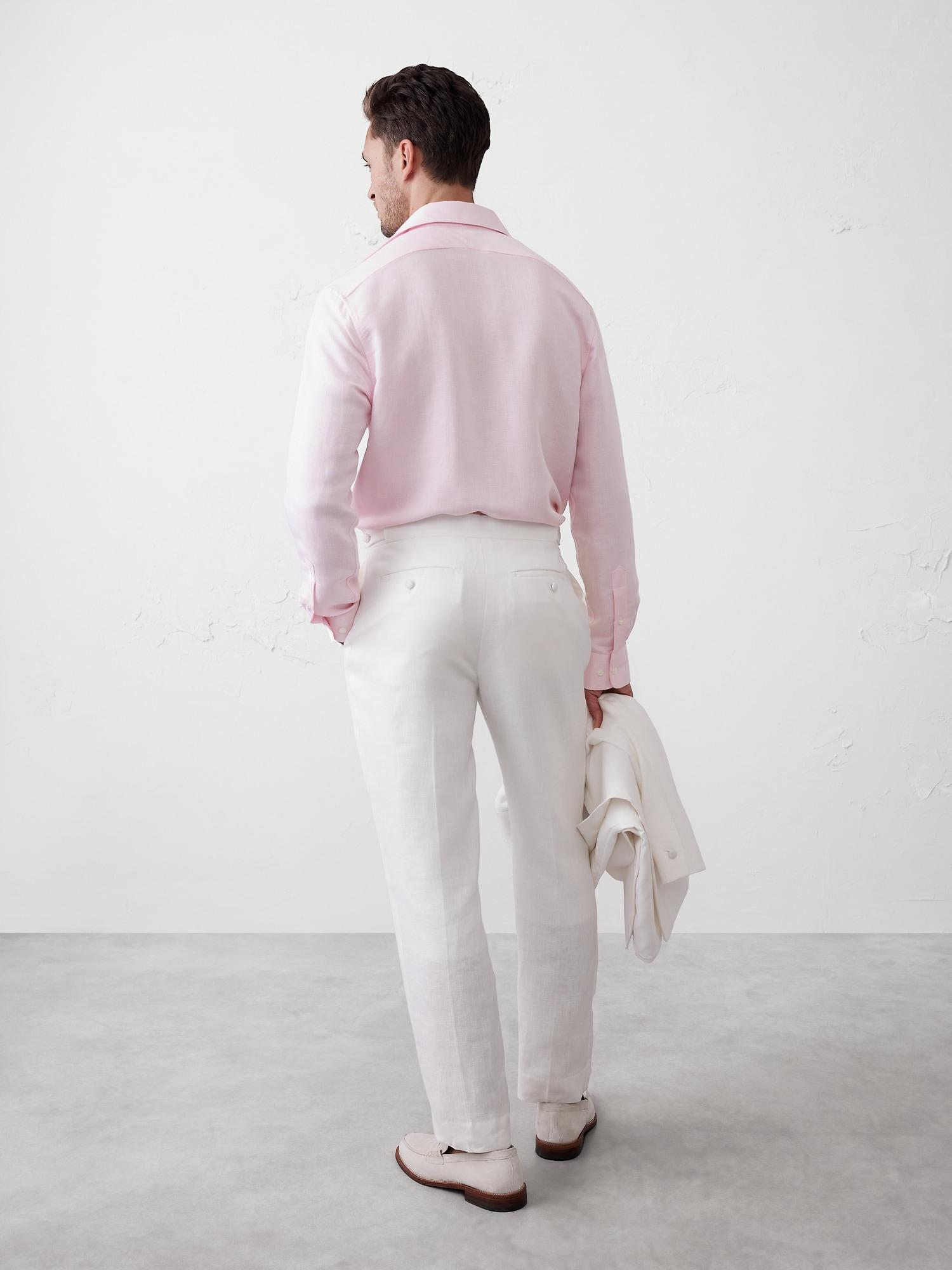 Linen-Blend Dress Shirt Product Image