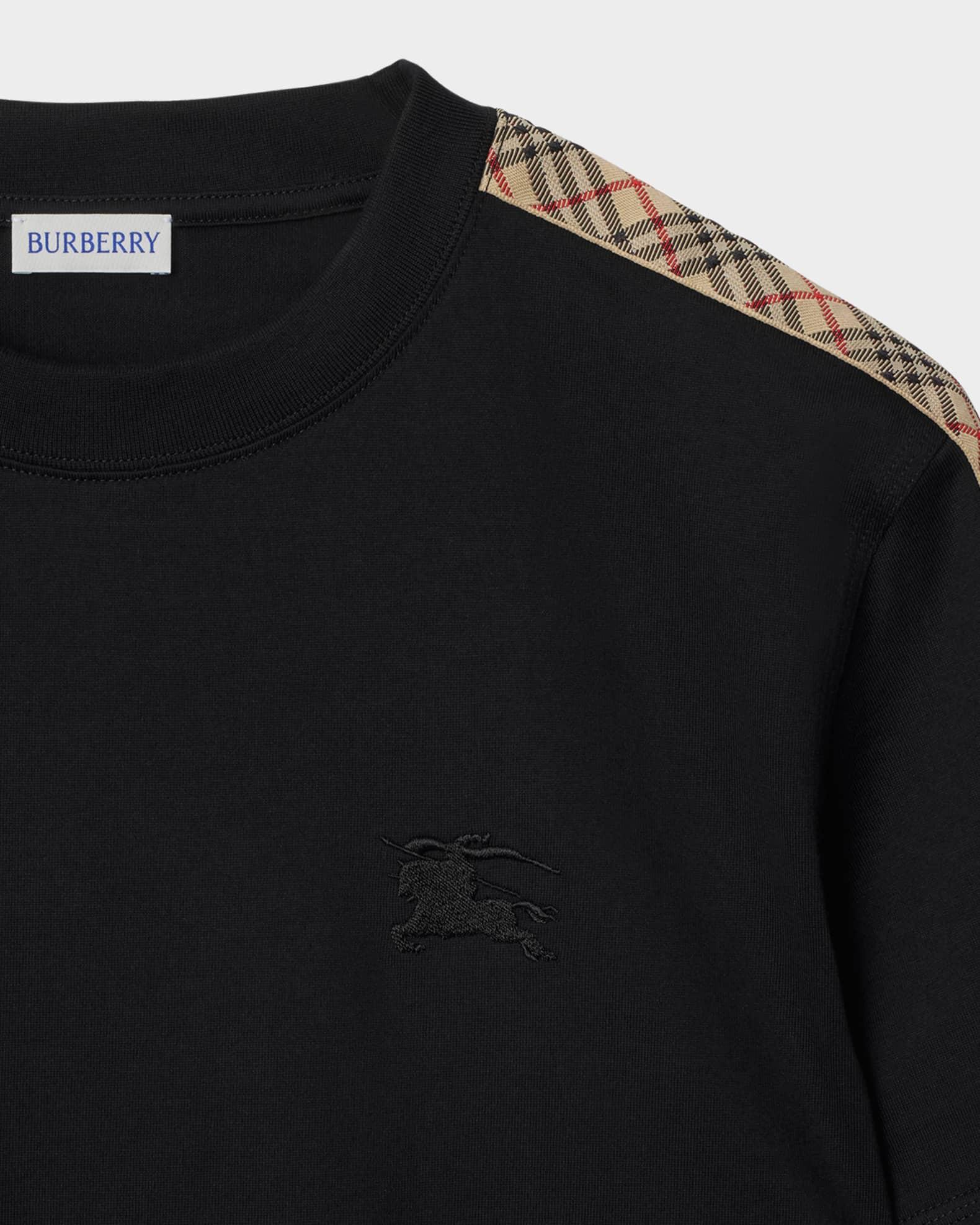 Men's Check-Trim Cotton T-Shirt Product Image