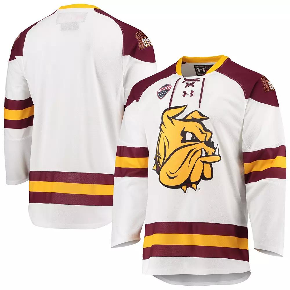 Men's Under Armour White Minnesota Duluth Bulldogs Replica Hockey Jersey,  Product Image
