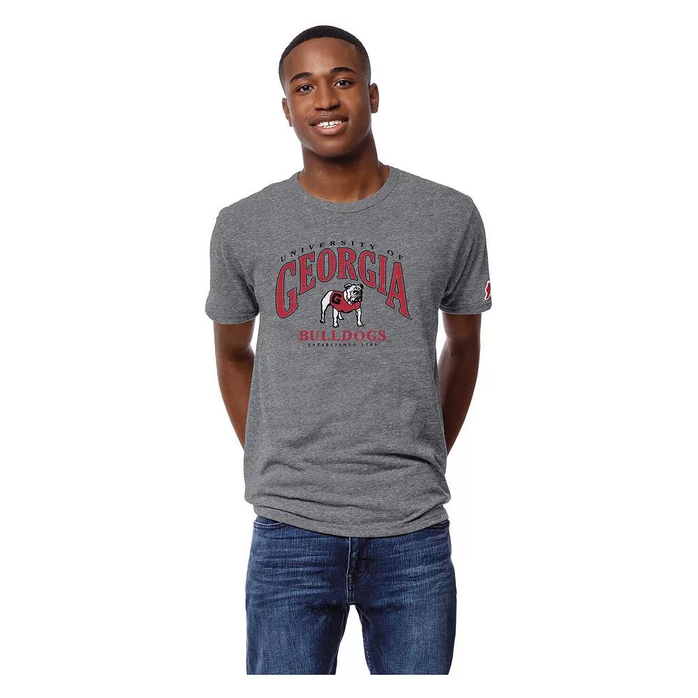 Men's League Collegiate Wear Heather Gray Georgia Bulldogs Tall Arch 2.0 Victory Falls Tri-Blend T-Shirt, Size: Large, Grey Product Image