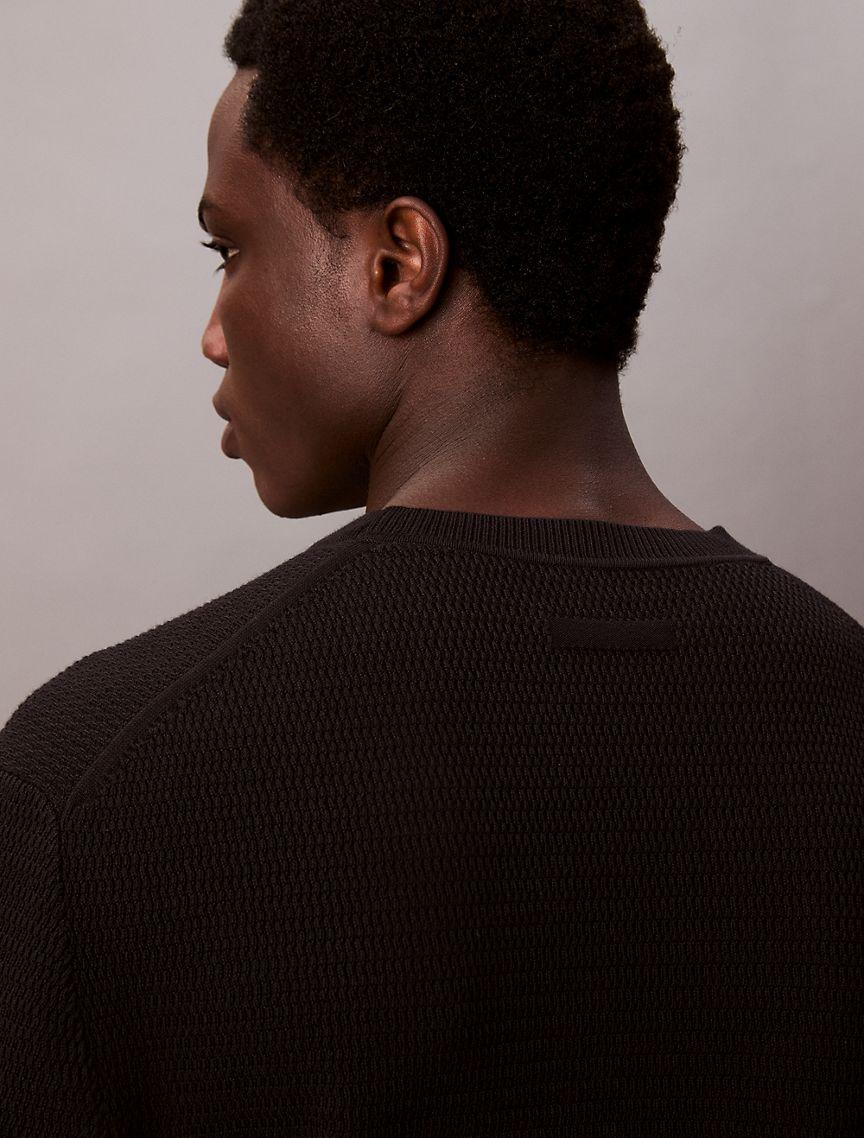 Calvin Klein Mens Textured Relaxed Sweater Product Image