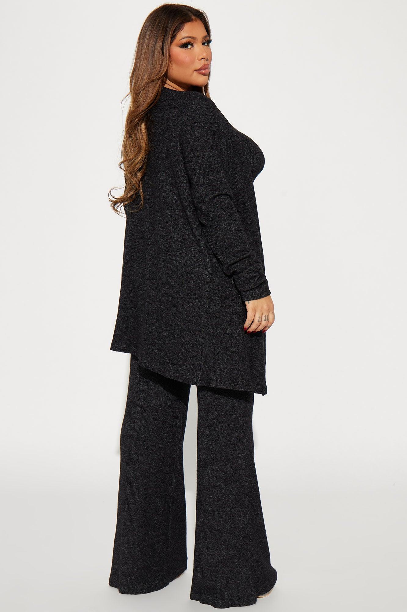Calm N Cozy 3 Piece Pant Set - Black Product Image