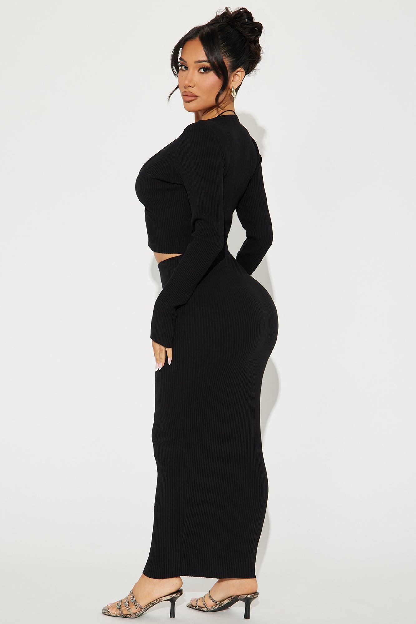 Rachel Ribbed 3 Piece Set - Black Product Image