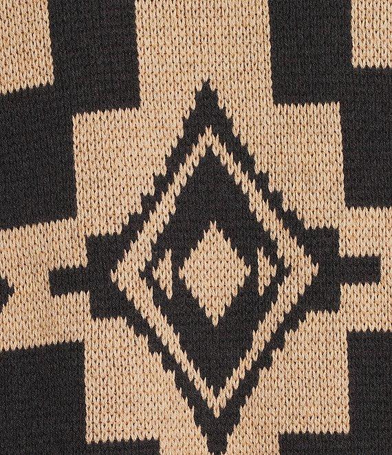 Pendleton Graphic Fringe Shawl Collar Long Sleeve Cardigan Product Image