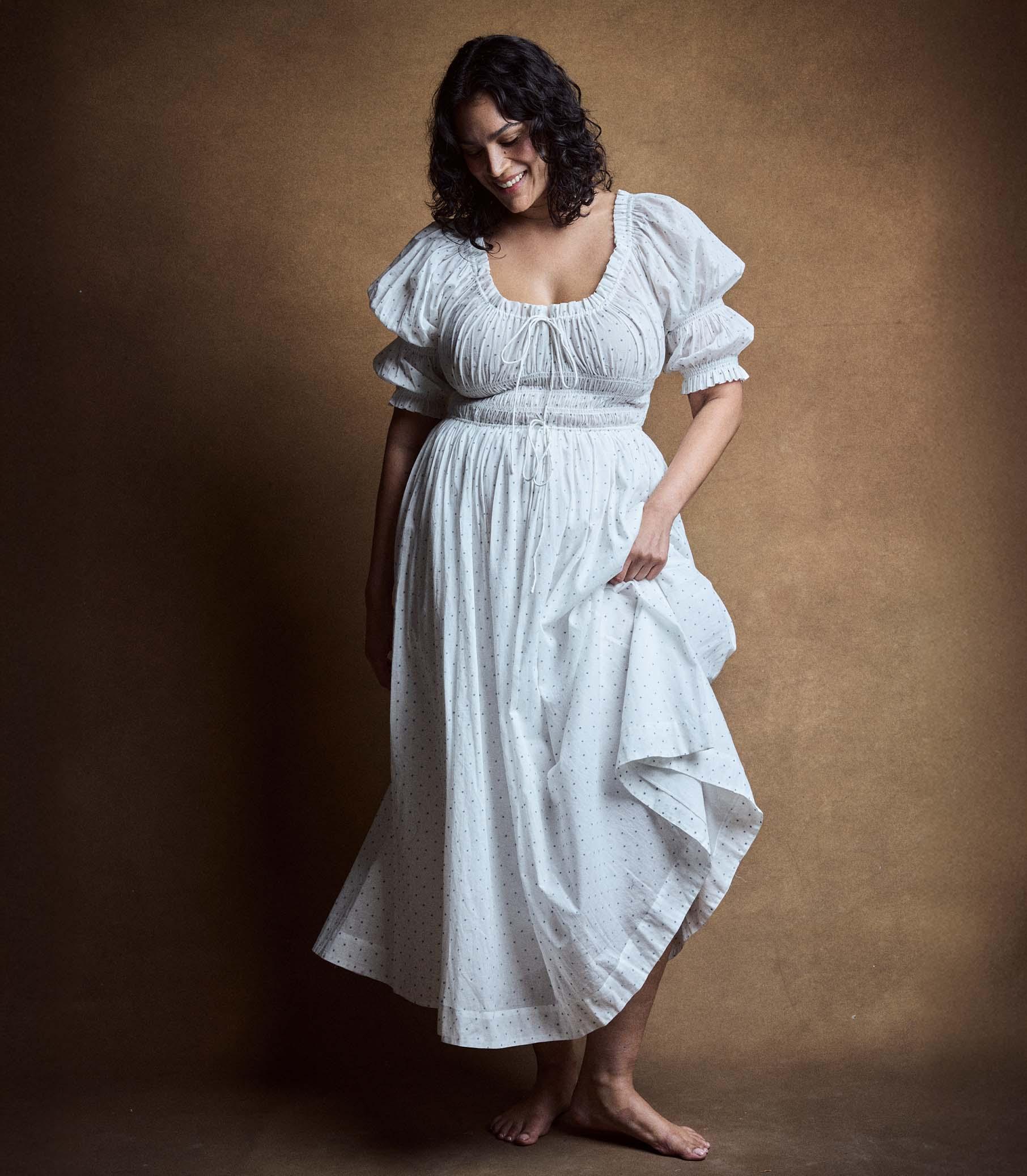 ISCHIA DRESS -- SALT FLOCK DOT Product Image