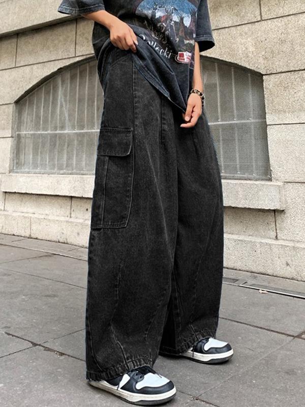 Men's Vintage Washed Multiple Pocket Cargo Jeans Product Image