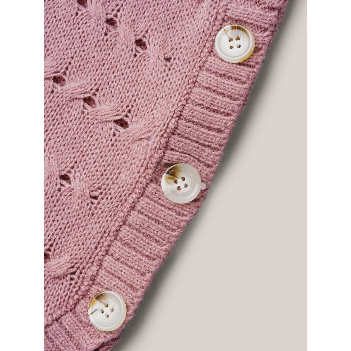 Plus Size Cut-Out Buttons Round Neck Pullover Rouge Women Casual Long Sleeve Round Neck Everyday Pullovers BloomChic 22-24/3X Product Image