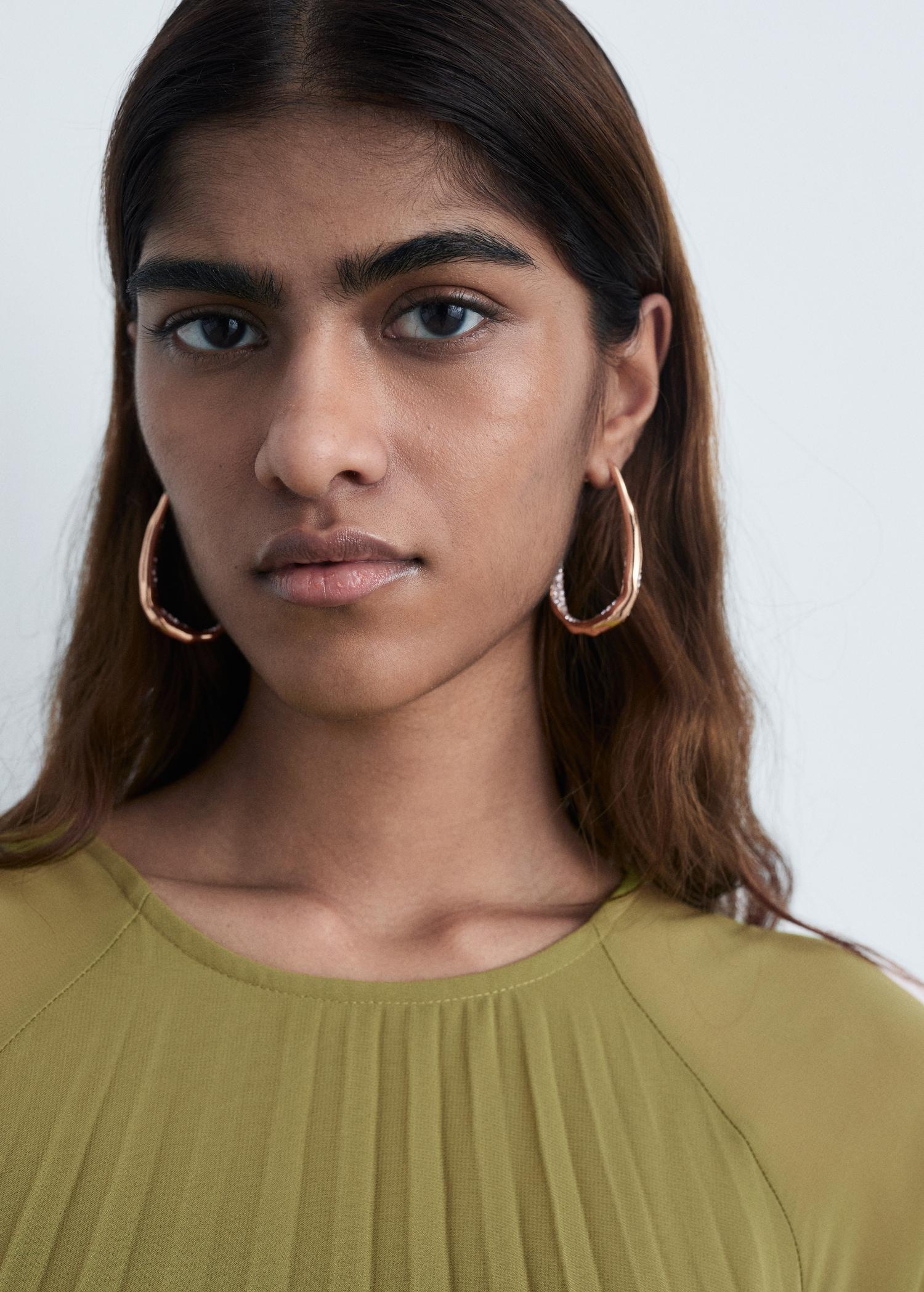 Pleated dress with bow belt - Women | MANGO USA Product Image