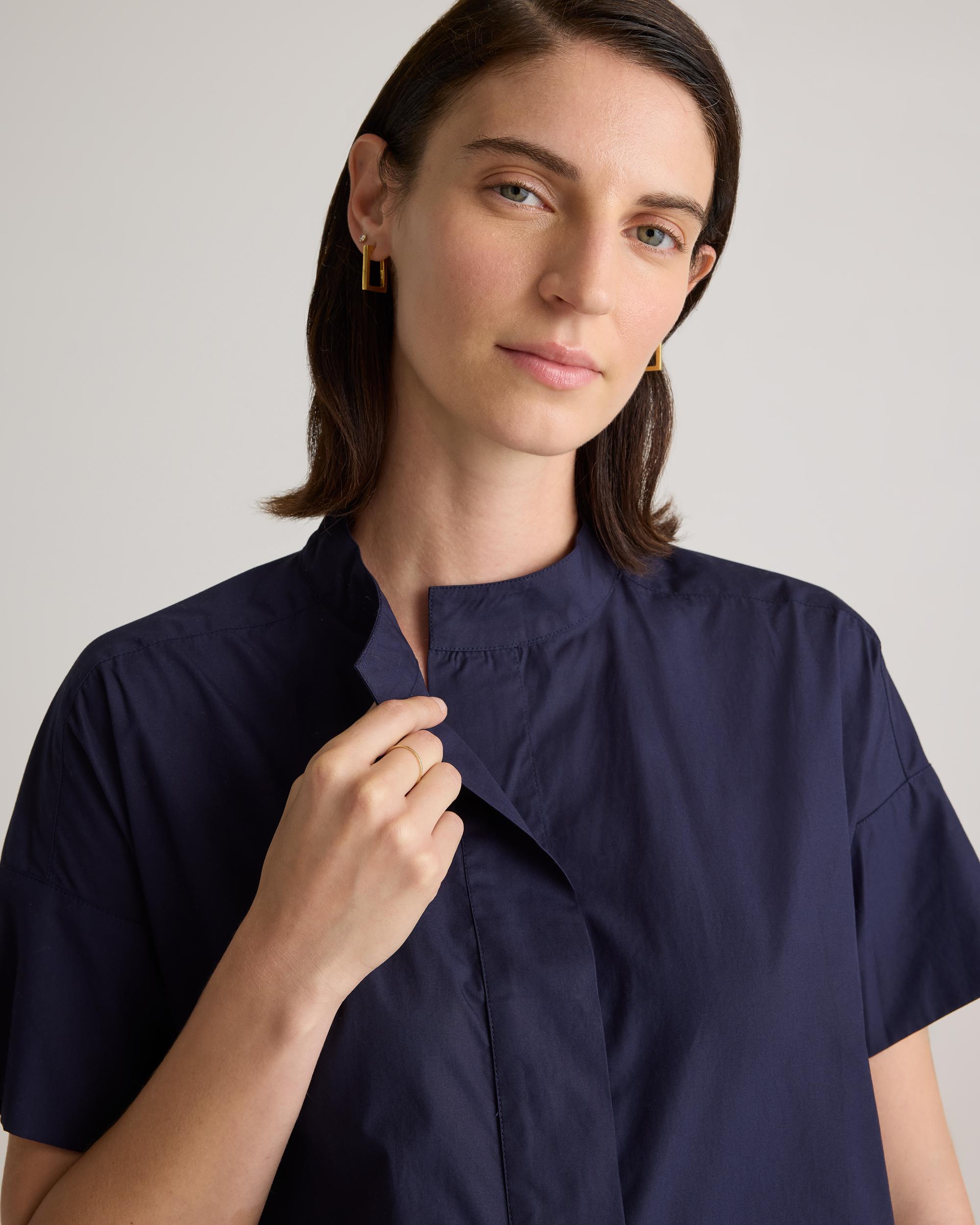 Quince | Women's Short Sleeve Shirt Dress Organic Cotton Product Image