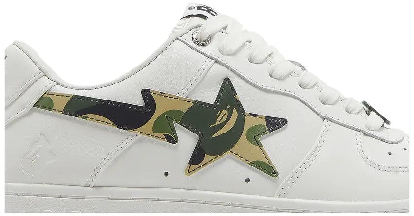 A Bathing Ape Bape Sta Low White ABC Camo Green Product Image