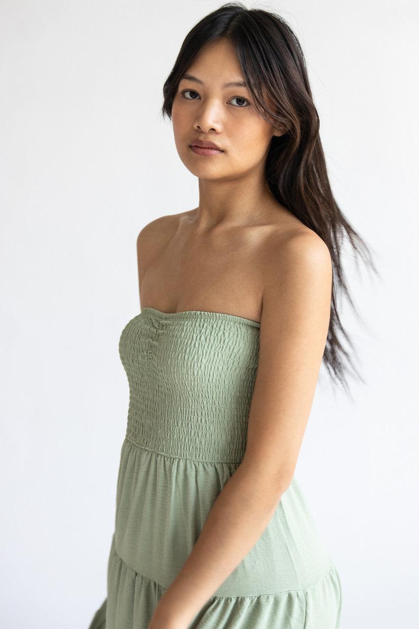 Smocked Top Strapless Maxi Dress Product Image