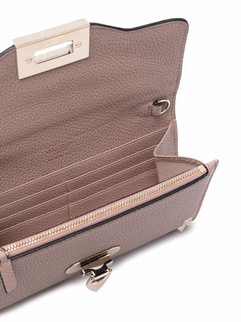 Rockstud leather wallet-on-chain Product Image