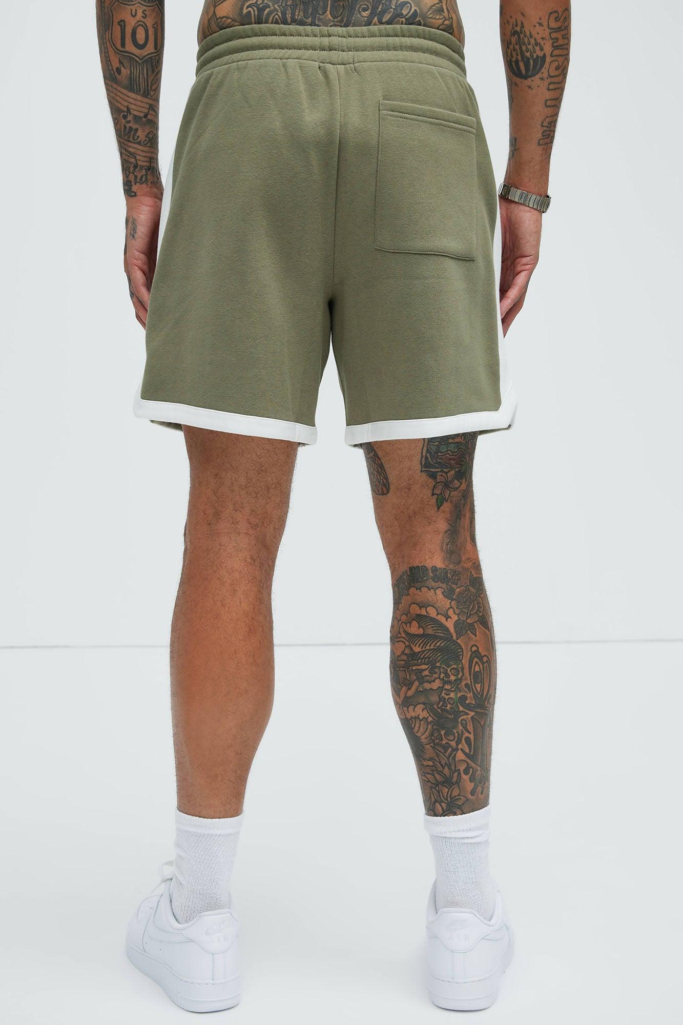 Tyson Contrast Warm Up Shorts - Olive/combo Product Image
