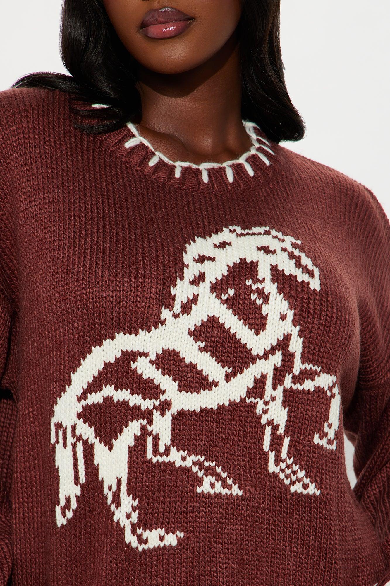 Horse Lover Sweater - Chocolate/Combo Product Image