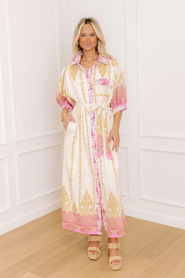 Isles of Scilly Floral Maxi Dress in Pink Product Image