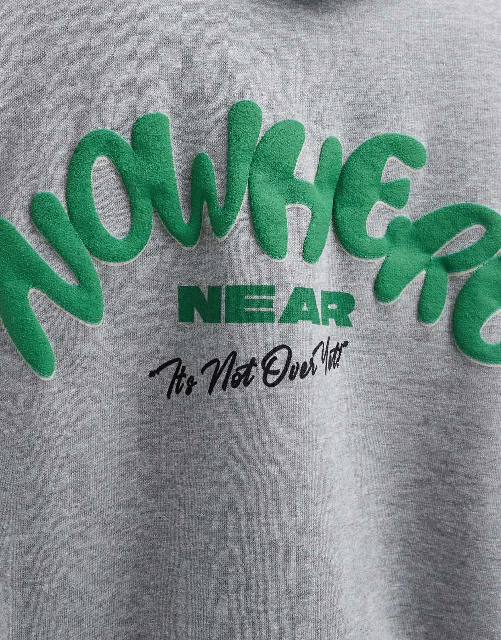 ASOS DESIGN oversized hoodie with bubble print in gray heather Product Image