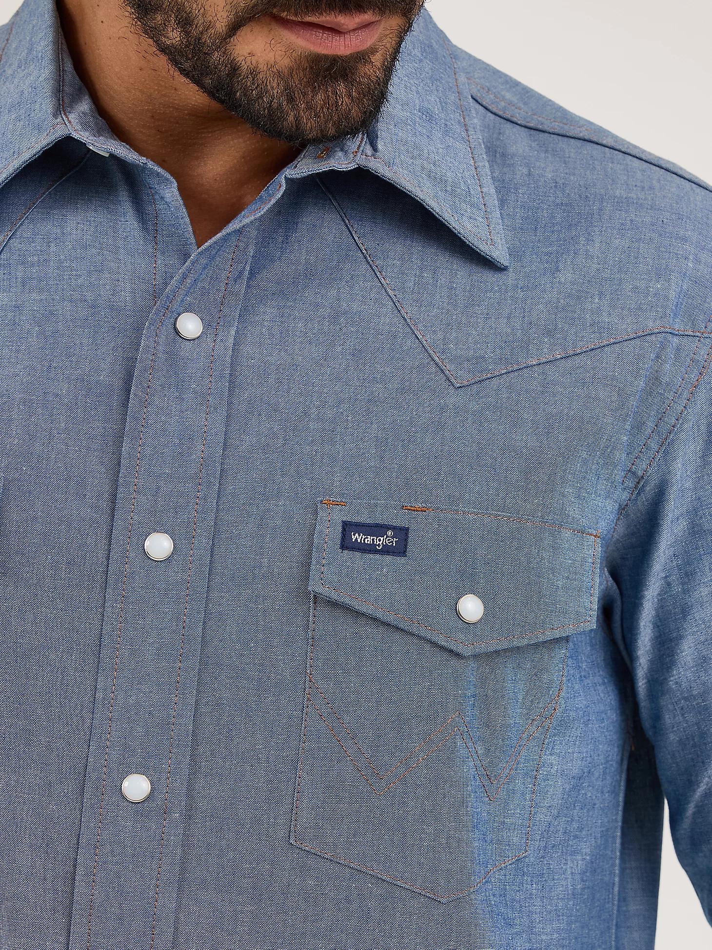 Cowboy Cut® Long Sleeve Western Snap Chambray Work Shirt | Men's SHIRTS | Wrangler® Product Image