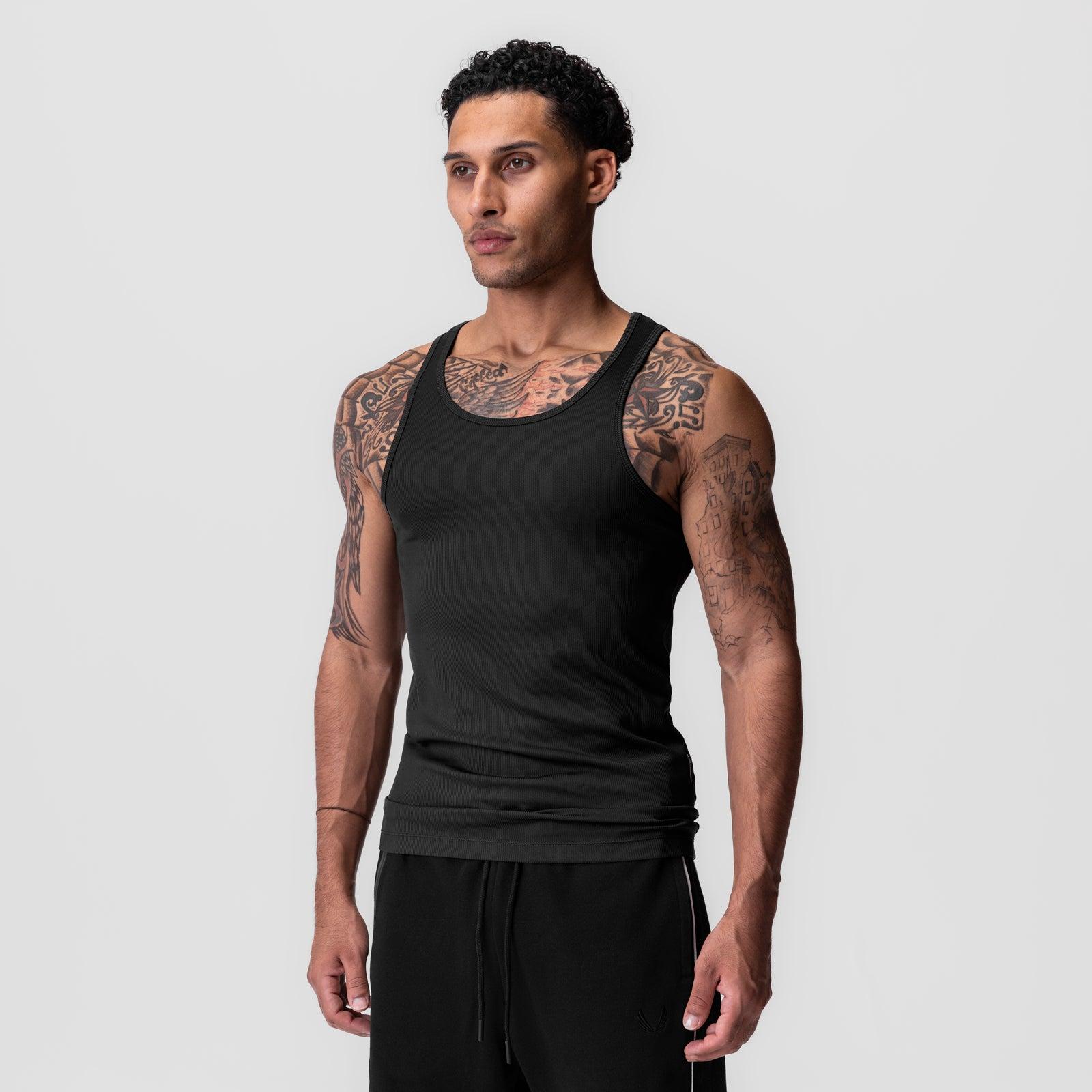 0986. Creora® Tech Ribbed Tank - Space Grey Product Image