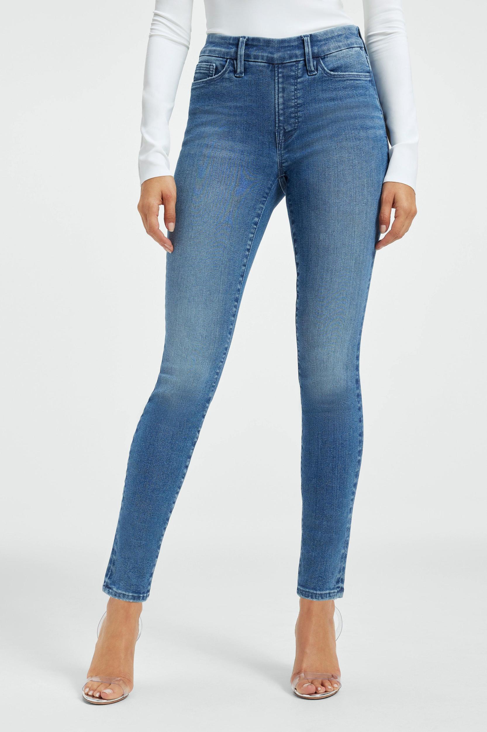 POWER STRETCH PULL-ON SKINNY JEANS | INDIGO490 Product Image