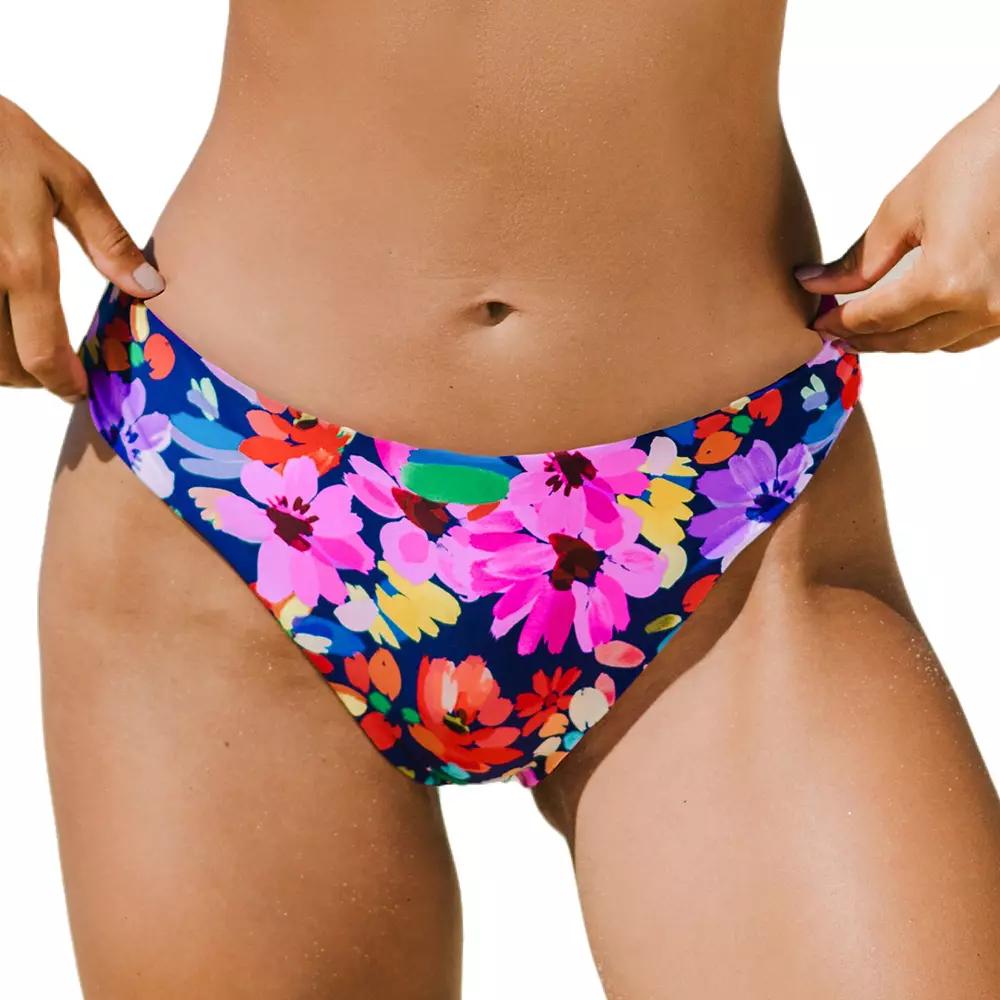 Women's Cupshe Alegria Reversible Bikini Bottoms, Size: XL, Pink Daisy Product Image