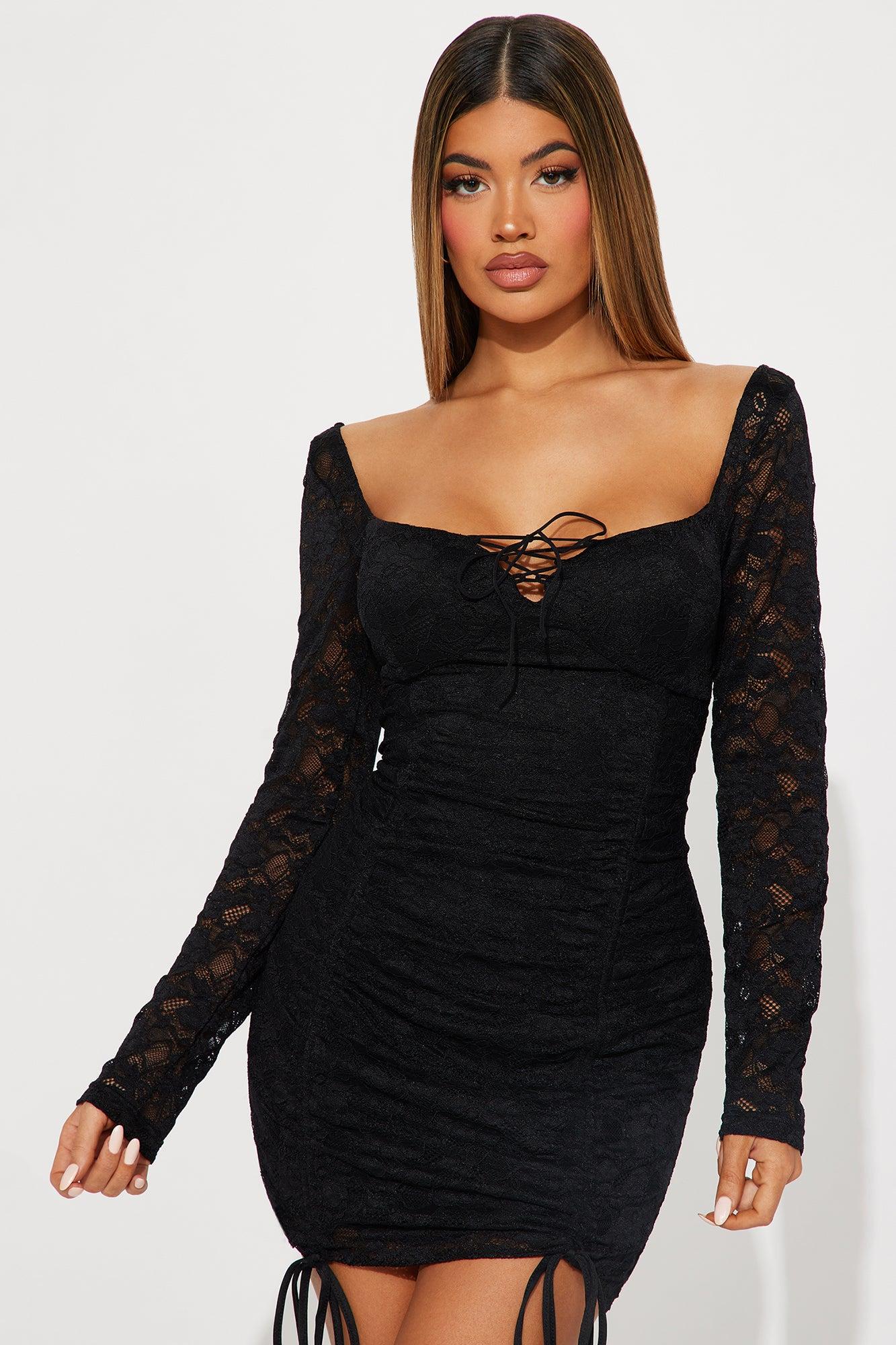 Carolina Lace Mini Dress - Black Product Image
