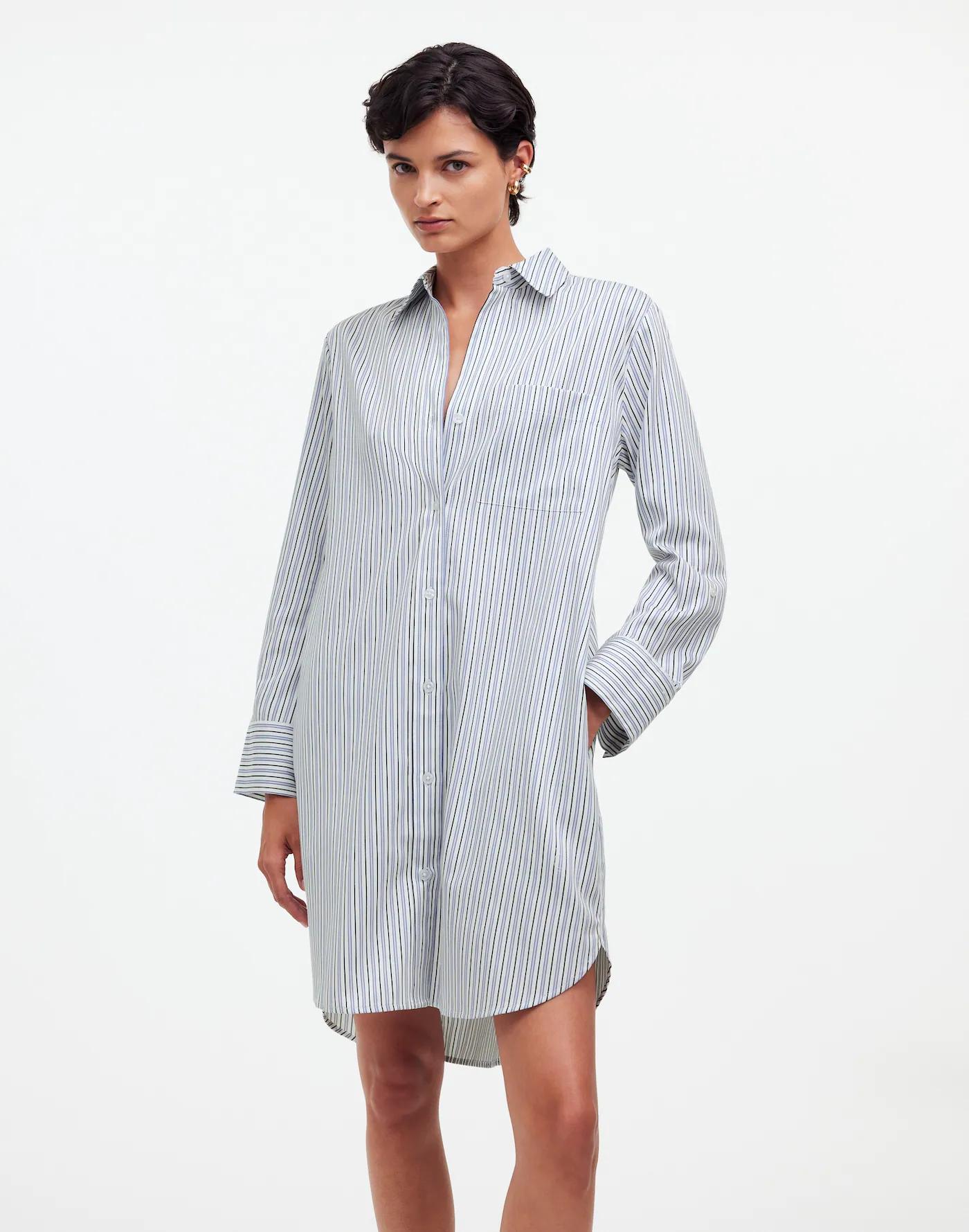 Y-Neck Relaxed Shirtdress Product Image