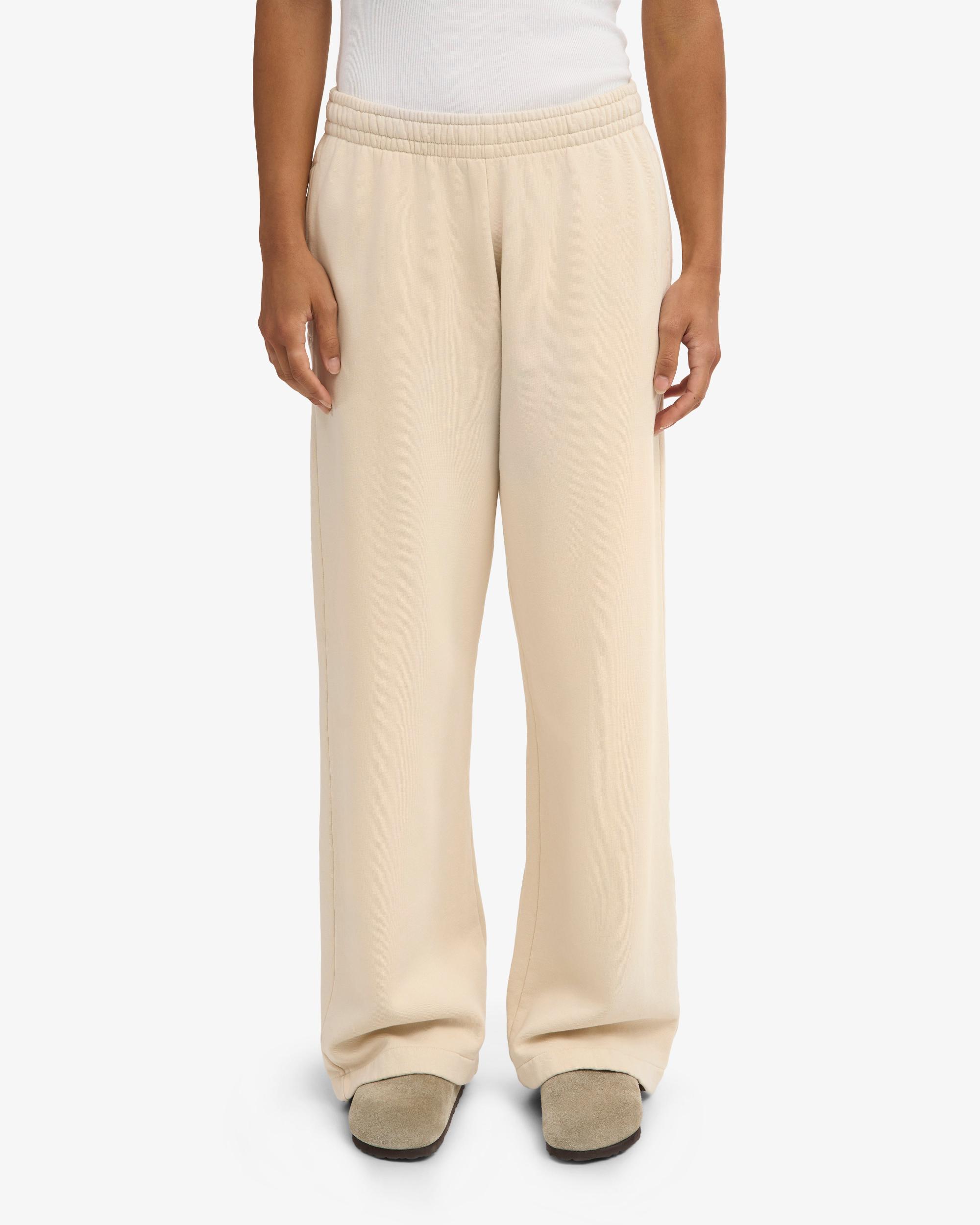 Organic Straight Leg Sweatpants - Ivory White Product Image