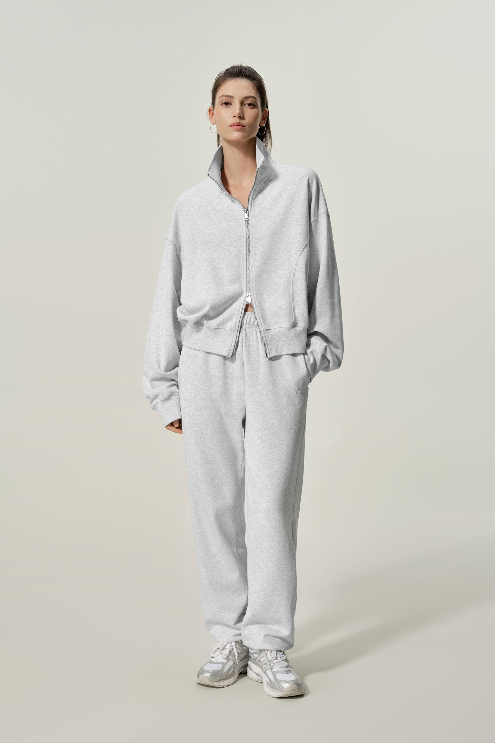 LILYSILK Women's SILKERRY Silk Blend Oversized Two-Way Zip Jacket Navy XL Product Image